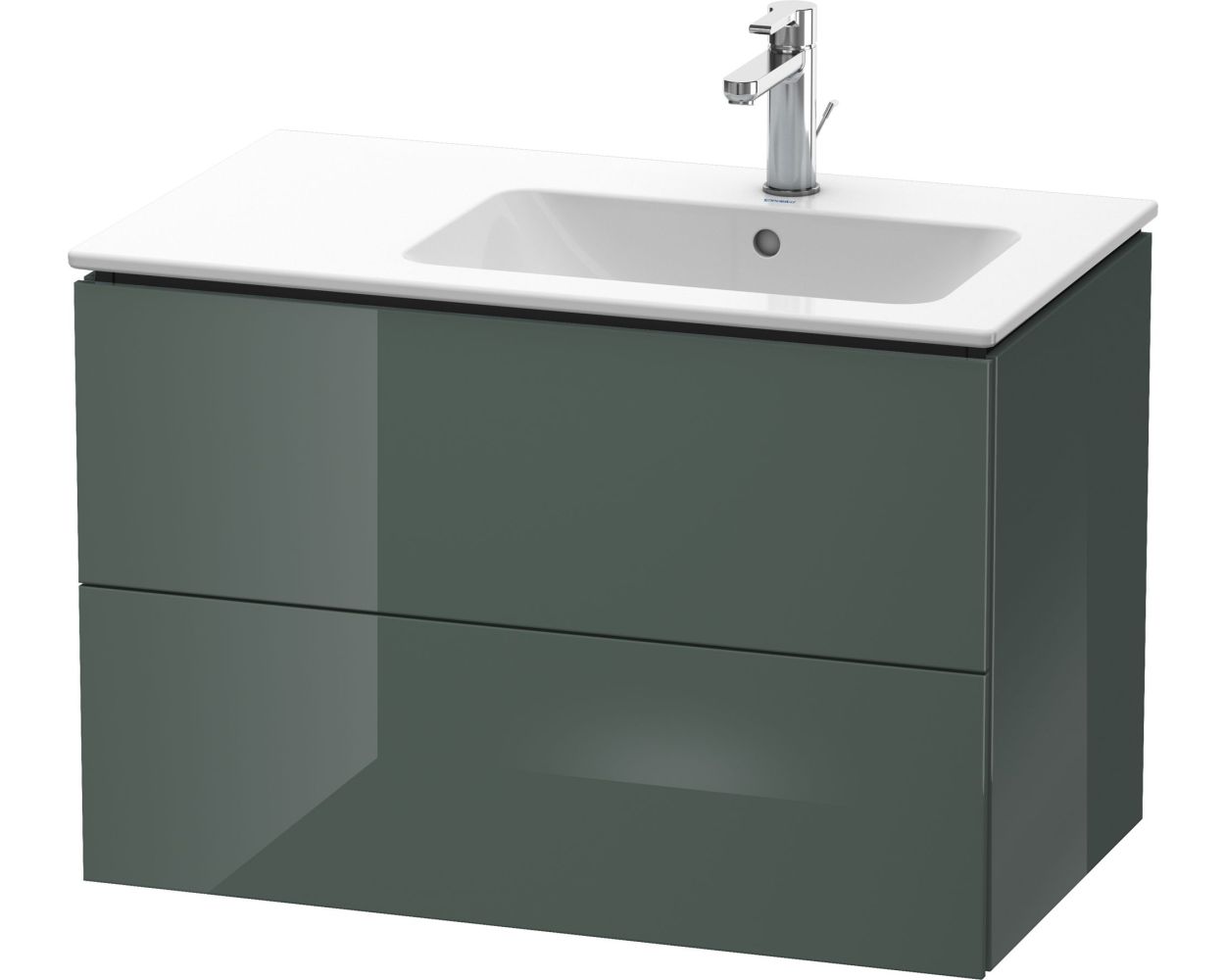 Duravit L-Cube 820mm 2 Drawer Vanity Unit for Right Hand ME by Starck ...